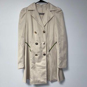 Cream Mid Length Coat-Medium